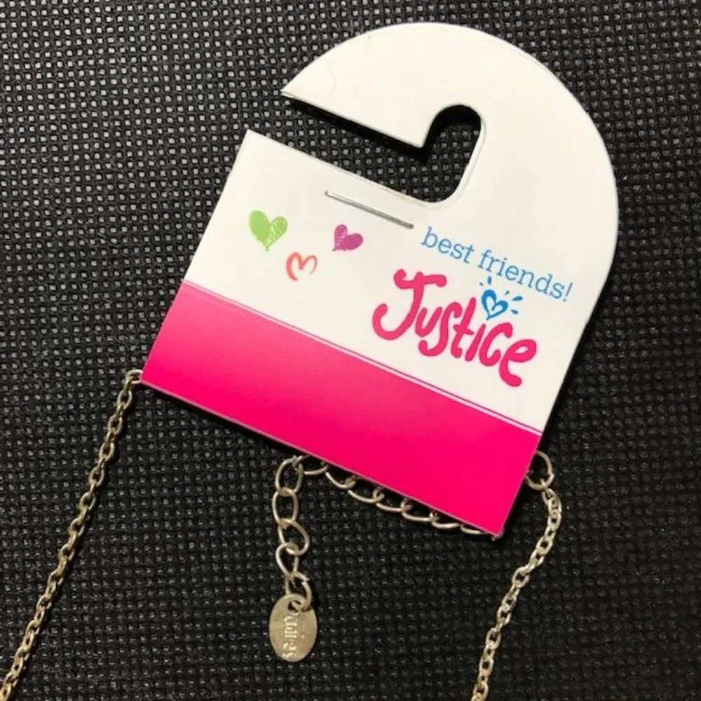 Justice Love Pink Sparkle Sand Cylinder & Rhinestone Rainbow K Bracelet Set